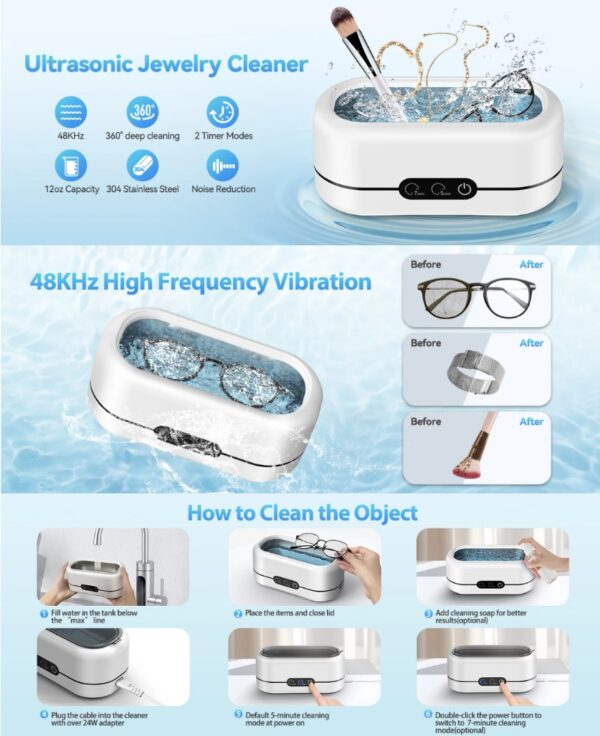 Ultraschallreiniger für Brillen, Uhren, Schmuck – Bild 6